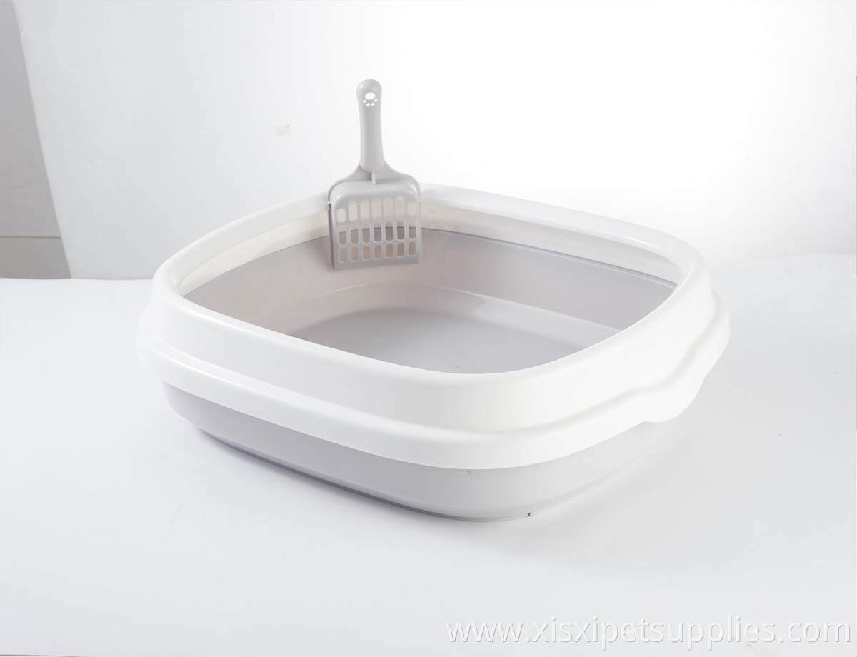 wholesale Top quality square plastic cat litter box cat litter tray cat toilet with litter poop scoop